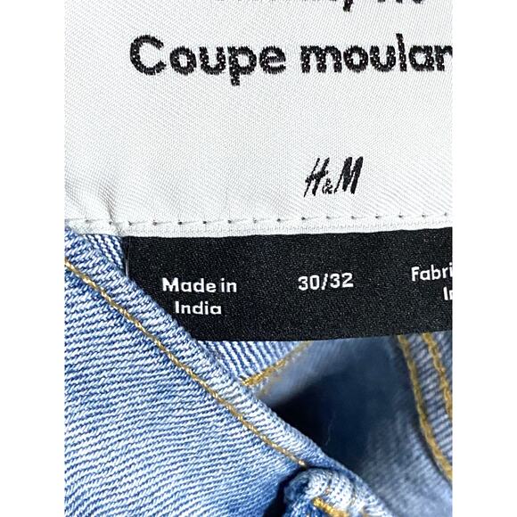 H&M Skinny Fit Coupe Moulante Jeans Mens 30x32 Distressed Ripped Grunge Skater - Picture 7 of 9